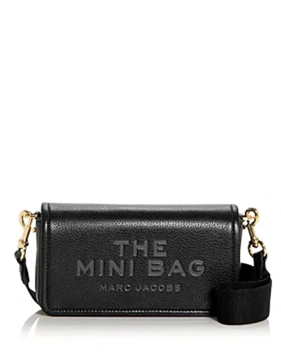 Marc Jacobs Mini Black Crossbody Bag With Engraved Logo In Black