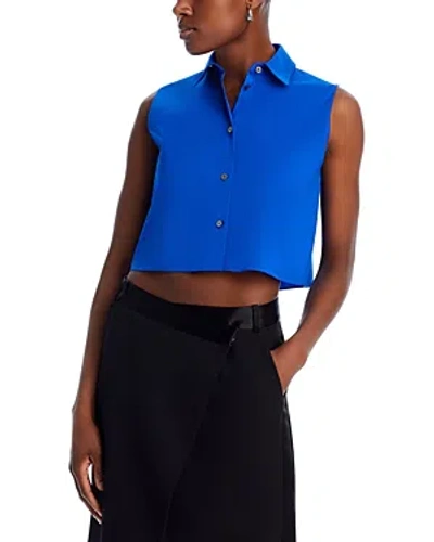 Shop Theory Cropped Sleeveless Shirt In Wave
