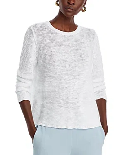 Shop Eileen Fisher Long Sleeve Pullover Sweater In White