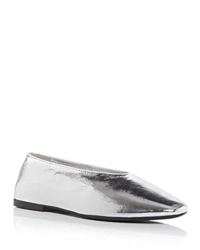 Shop Jeffrey Campbell Women's Romp High Cut Ballet Flats In Silver