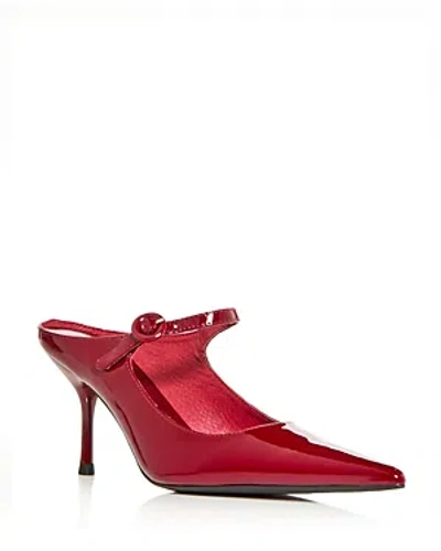 Shop Jeffrey Campbell Women's Tiyera High Heel Mary Jane Mules In Cherry Red Patent