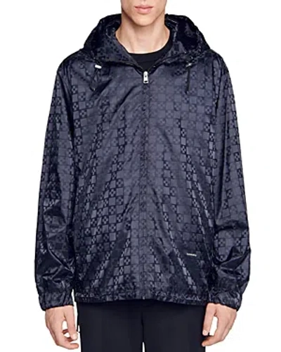 Shop Sandro Surf Hooded Windbreaker Jacket In Black