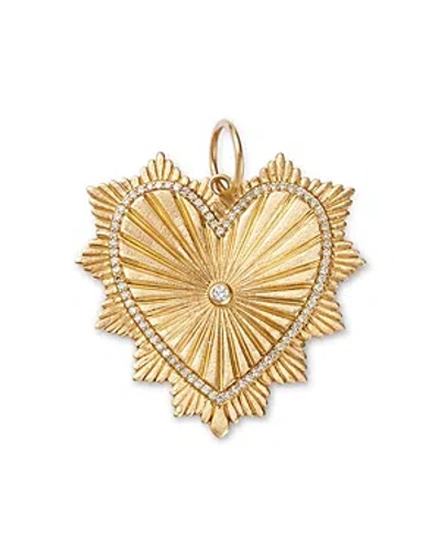 Shop Nina Gilin 14k Yellow Gold Diamond Heart Pendant