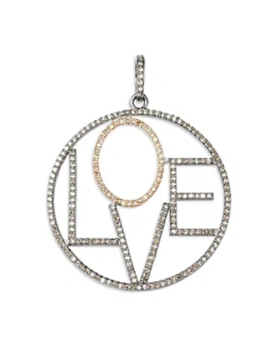 Shop Nina Gilin 14k Yellow Gold & Black Rhodium-plated Diamond Pendant Necklace, 16-18l In Silver/gold