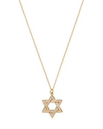 Shop Nina Gilin 14k Yellow Gold Star Of David Diamond Pendant Necklace, 16 + 2 Extender