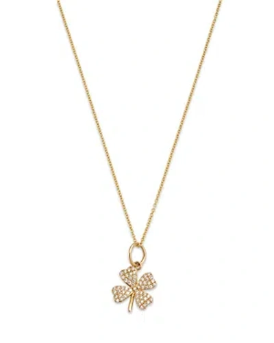 Shop Nina Gilin 14k Yellow Gold Diamond Clover Pendant Necklace, 17-18l