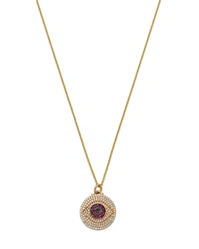 Shop Nina Gilin 14k Yellow Gold Ruby, Sapphire & Diamond Eye Of Protection Pendant Necklace, 16-18 In Pink/gold