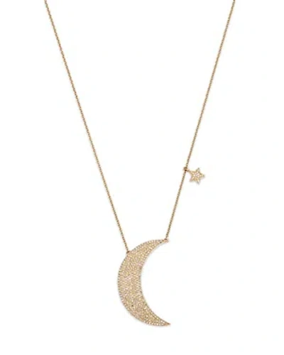 Nina Gilin 14k Yellow Gold Diamond Moon & Star Pendant Necklace, 16 In Gold