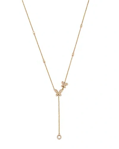 Shop Nina Gilin 14k Yellow Gold Diamond Butterfly Lariat Necklace, 18