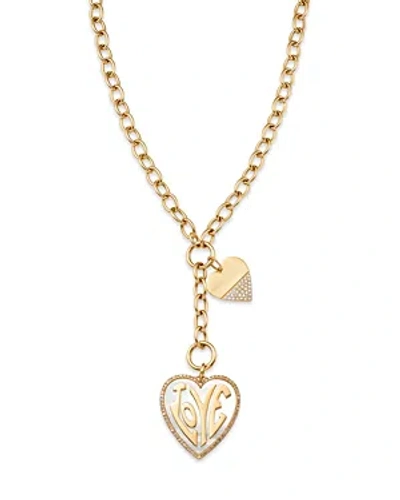 Nina Gilin 14k Yellow Gold Two Hearts Love Diamond Pendant Necklace, 16 In Gold