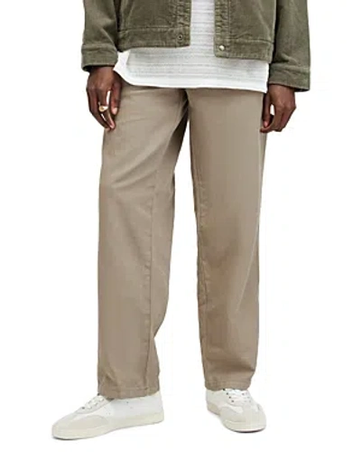 Shop Allsaints Handbury Cotton & Linen Straight Fit Drawstring Pants In Beige