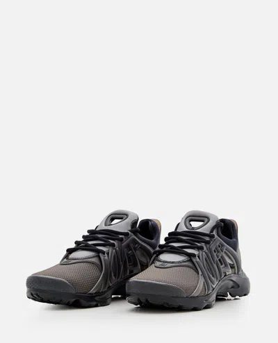 Fendi Tag Technical Mesh Running Sneakers In Black