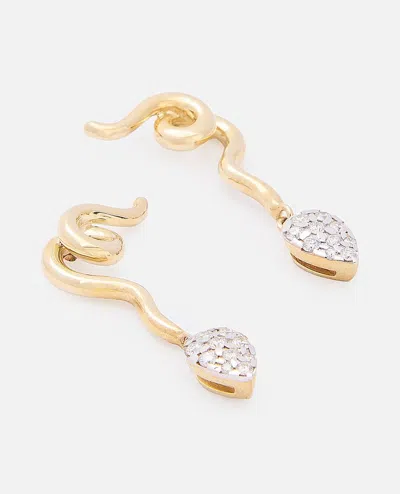 Shop Bea Bongiasca 9k Gold Earrings Vine With Diamonds