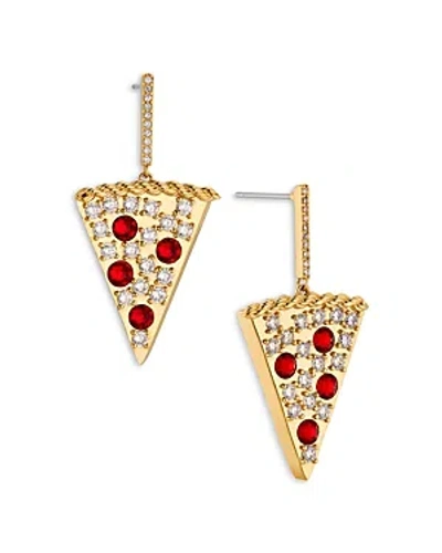 Shop Nadri Foodie Pizza Drop Earrings, 1.4l In Gold/multi Crystal