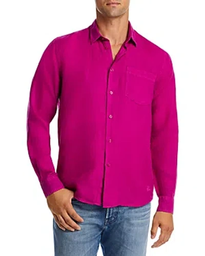 Shop Vilebrequin Linen Solid Classic Fit Shirt In Beaujolais