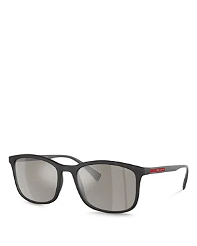Shop Prada Rectangular Sunglasses, 56mm In Black