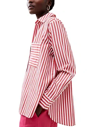 Shop French Connection Relaxed Popover Shirt In True Red