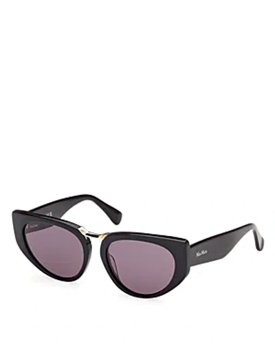 Shop Max Mara Bridge1 Cat Eye Sunglasses, 54mm In Black/smoke