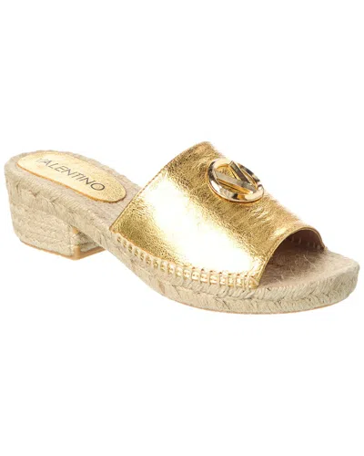 Shop Valentino By Mario Valentino Gina Leather Sandal In Gold