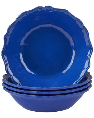 Shop Certified International Blue Indigo Crackle Melamine Set Of 4 All Purpose Bowl