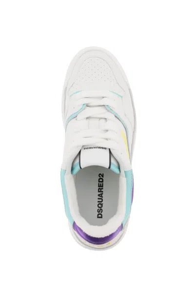 Shop Dsquared2 Smooth Leather New Jersey Sneakers In 9 In 白色的