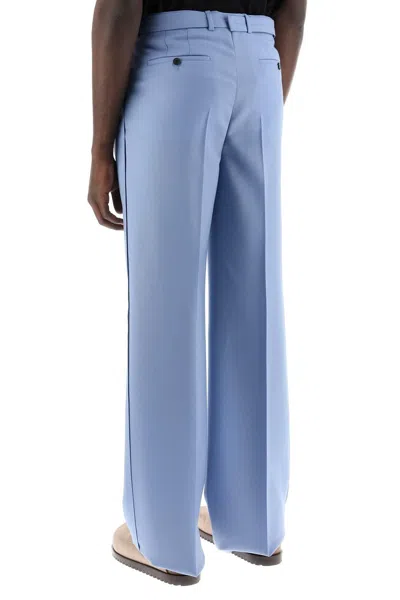 Shop Lanvin Tailored Wide Leg Trousers In Light Blue