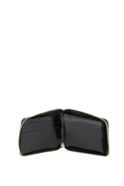 Shop Comme Des Garçons Comme Des Garcons Wallet Zip Around Patent Leather Wallet With Zipper In 黑色的