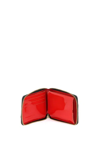 Shop Comme Des Garçons Comme Des Garcons Wallet Zip Around Patent Leather Wallet With Zipper In 红色的