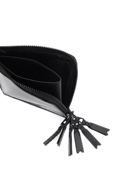 Shop Comme Des Garçons Comme Des Garcons Wallet Leather Multi Zip Wallet With In 黑色的