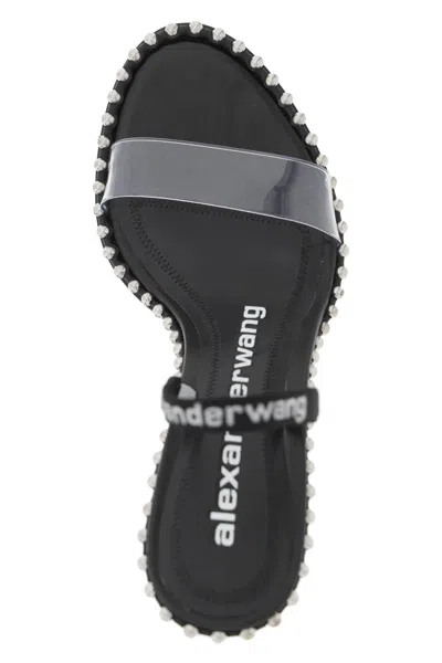 Shop Alexander Wang Nova Sandals With Plexi Strap In Black