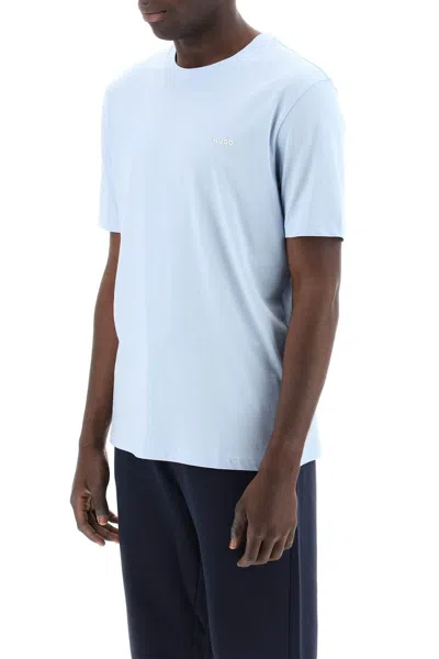 Shop Hugo Dero Logo T Shirt With In Light Blue