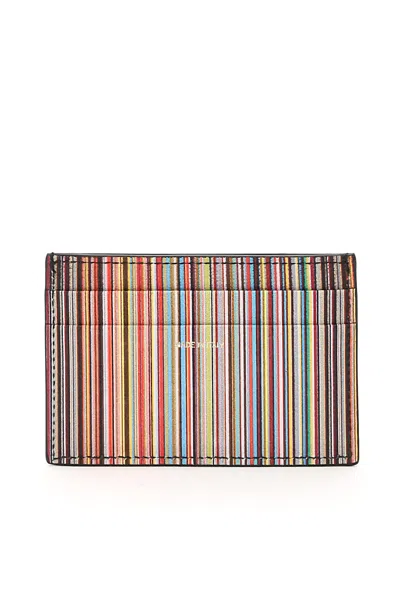 Paul Smith Signature Stripe Cardholder In 黑色的