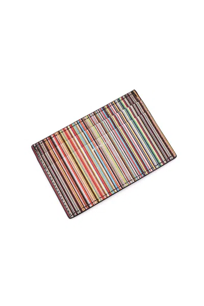 Paul Smith Signature Stripe Cardholder In 黑色的