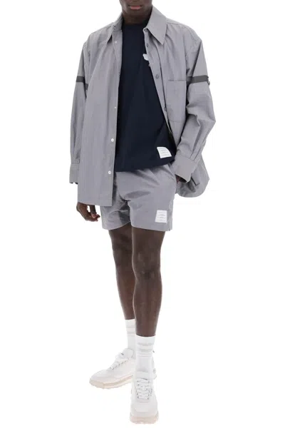 Shop Thom Browne Nylon Ripstop Overshirt In In Grey