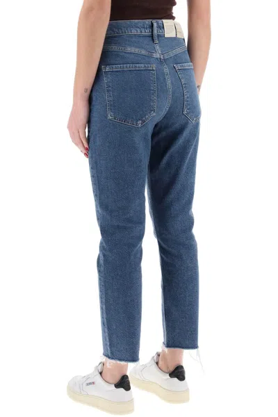 Shop Agolde High Waisted Straight Cropped Jeans In The In Blue