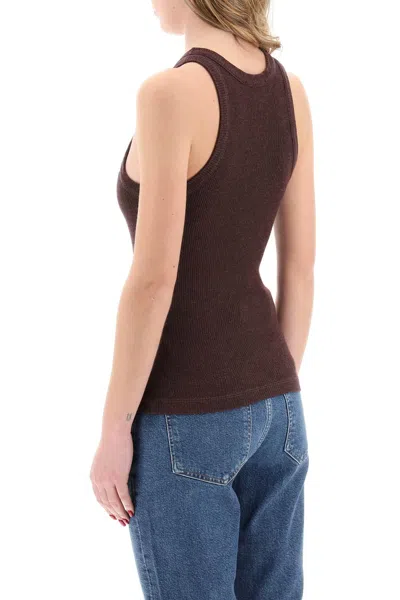 Shop Agolde "bailey Knit Sleeveless In Brown,purple