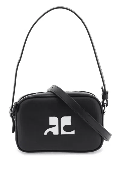 Shop Courrèges Courreges Slim Camera Bag For Compact In 黑色的