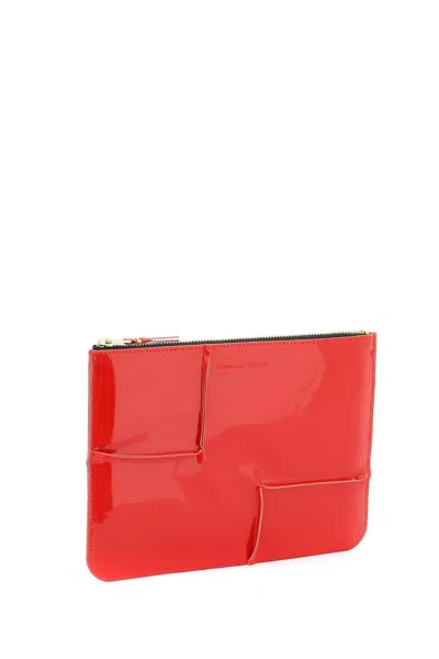 Shop Comme Des Garçons Comme Des Garcons Wallet Glossy Patent Leather In 红色的