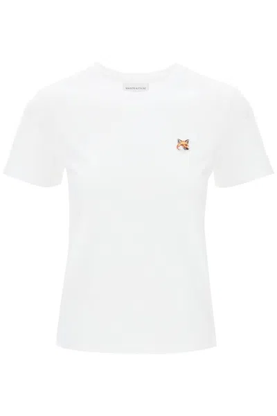Shop Maison Kitsuné Maison Kitsune Fox Head Crew Neck T Shirt In White