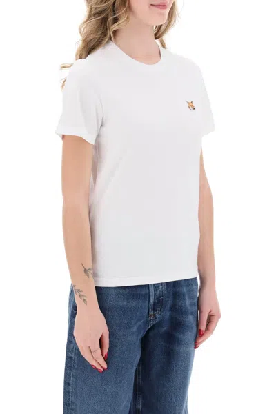 Shop Maison Kitsuné Maison Kitsune Fox Head Crew Neck T Shirt In White