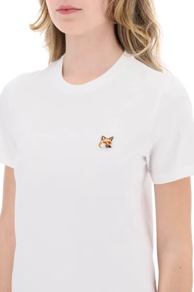 Shop Maison Kitsuné Maison Kitsune Fox Head Crew Neck T Shirt In White