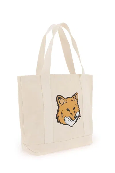 Shop Maison Kitsuné Maison Kitsune Fox Head Tote Bag In 中性