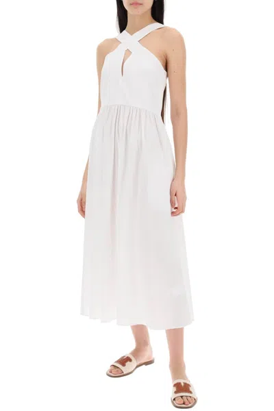 Shop Max Mara Beachwear Stelvio Stretch Cotton Sundress With In White