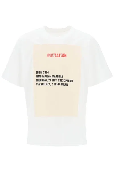Shop Mm6 Maison Margiela Invitation Print T Shirt With In White
