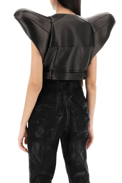 Shop Rick Owens Leather Art Vest For Men In 黑色的