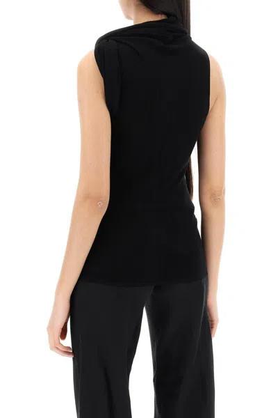 Shop Rick Owens "twist Sleeveless Knit Top In Black