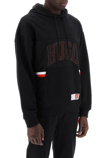 Shop Hugo Relaxed Fit Hoodie Sweatshirt With In Black
