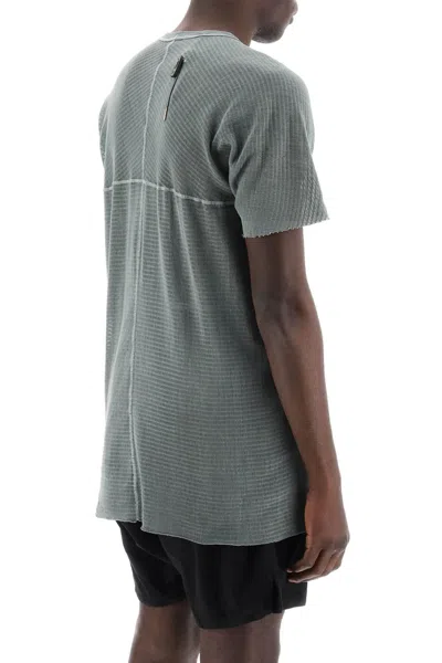 Shop Boris Bidjan Saberi Cotton Perforated T Shirt In Green,grey