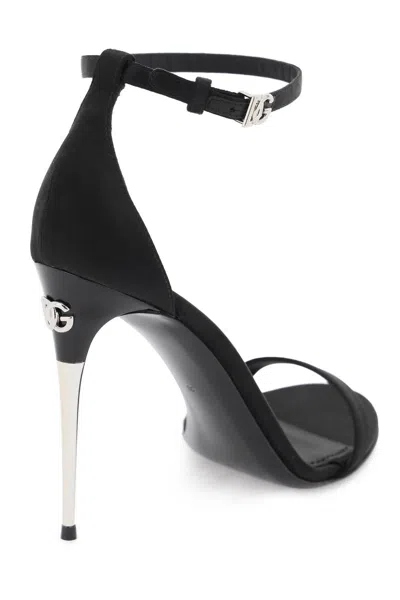 Shop Dolce & Gabbana Satin Sandals For Elegant In Black
