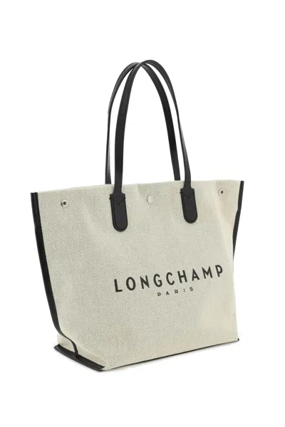 Shop Longchamp Roseau L Tote Bag In 米色，黑色